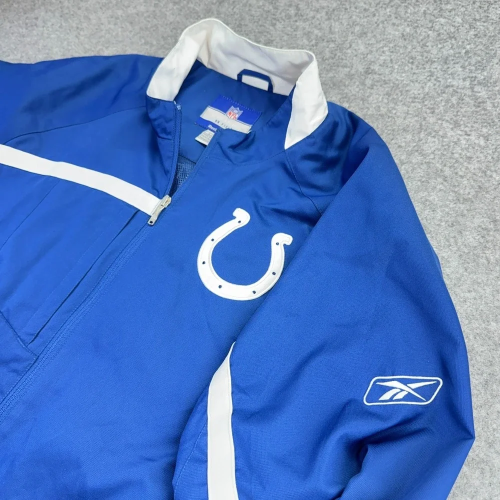 Reebok NFL Indianapolis Colts‎ On‑Field Windbreaker Jacket Men's Large Blue ZIP